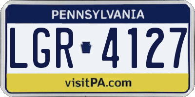 PA license plate LGR4127