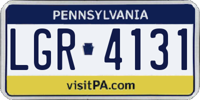 PA license plate LGR4131