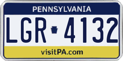 PA license plate LGR4132