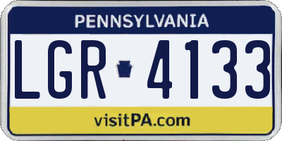 PA license plate LGR4133