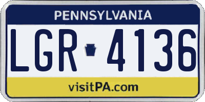 PA license plate LGR4136