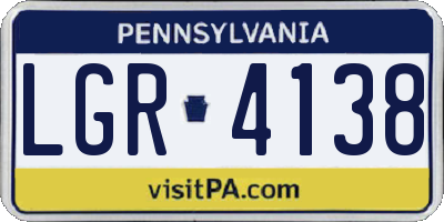 PA license plate LGR4138