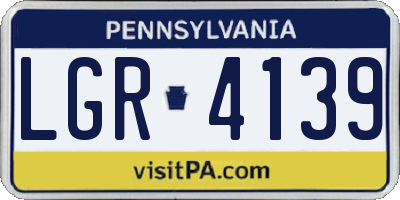 PA license plate LGR4139