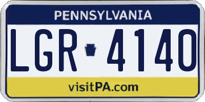 PA license plate LGR4140