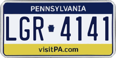 PA license plate LGR4141