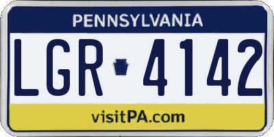 PA license plate LGR4142