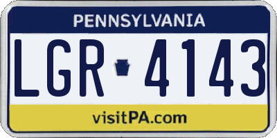 PA license plate LGR4143