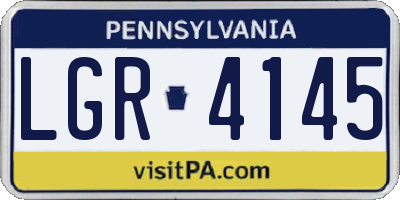 PA license plate LGR4145