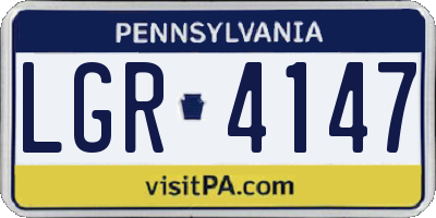 PA license plate LGR4147