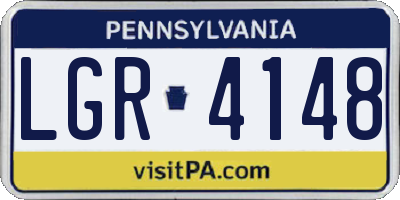 PA license plate LGR4148