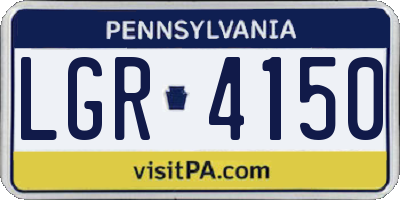 PA license plate LGR4150