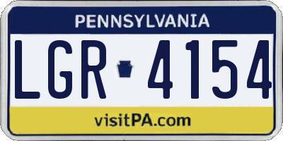 PA license plate LGR4154