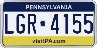 PA license plate LGR4155