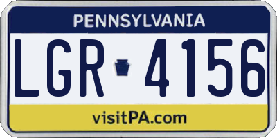 PA license plate LGR4156