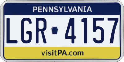 PA license plate LGR4157