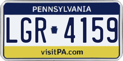 PA license plate LGR4159