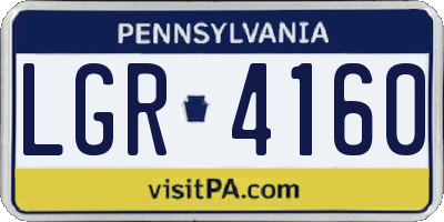PA license plate LGR4160