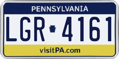 PA license plate LGR4161