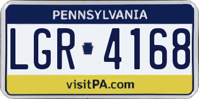 PA license plate LGR4168