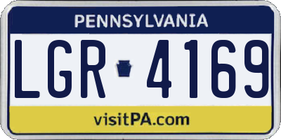 PA license plate LGR4169