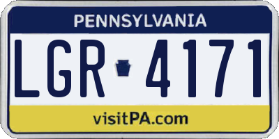 PA license plate LGR4171