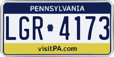 PA license plate LGR4173