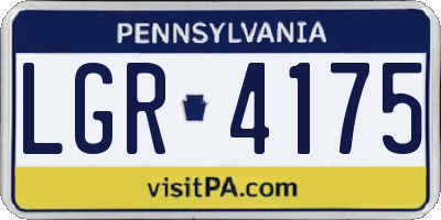 PA license plate LGR4175