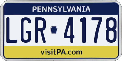 PA license plate LGR4178