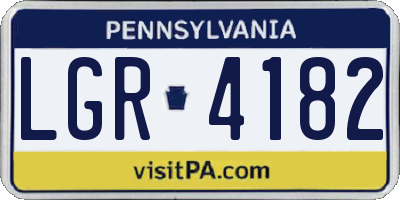 PA license plate LGR4182