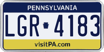 PA license plate LGR4183