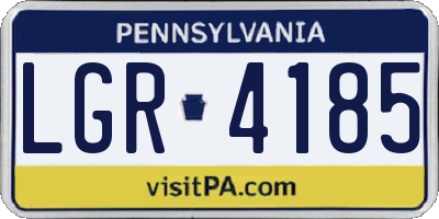 PA license plate LGR4185