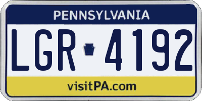 PA license plate LGR4192
