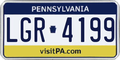 PA license plate LGR4199