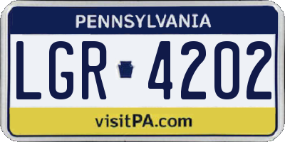 PA license plate LGR4202