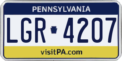 PA license plate LGR4207