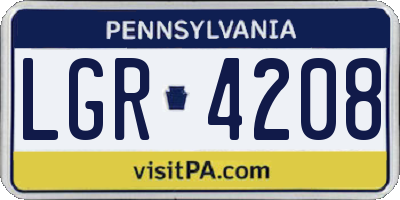PA license plate LGR4208