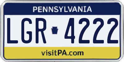PA license plate LGR4222