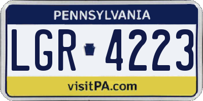 PA license plate LGR4223