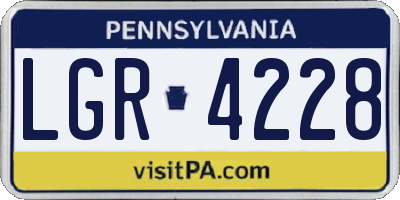 PA license plate LGR4228