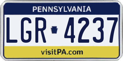 PA license plate LGR4237