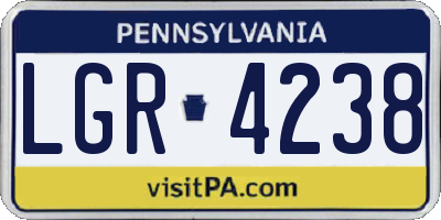 PA license plate LGR4238