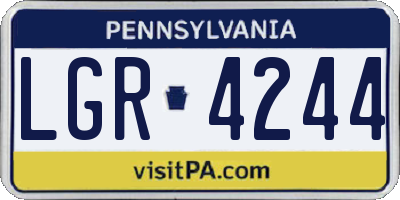 PA license plate LGR4244