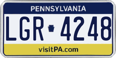 PA license plate LGR4248