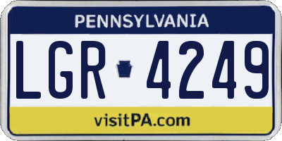 PA license plate LGR4249