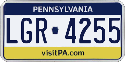 PA license plate LGR4255