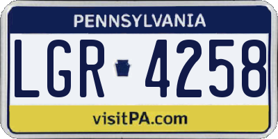 PA license plate LGR4258