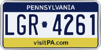 PA license plate LGR4261