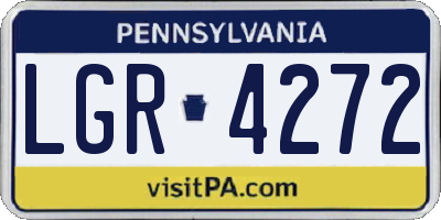 PA license plate LGR4272