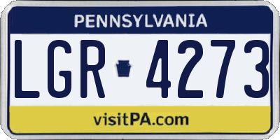 PA license plate LGR4273
