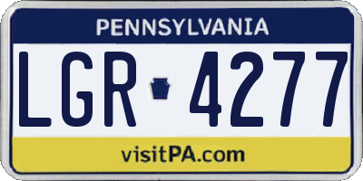 PA license plate LGR4277
